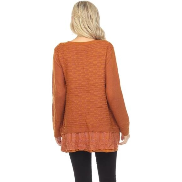 Women's Sequin Sparkle Pullover Sweater – Dressy Knit Top - Picture 4 of 7